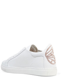 Sophia Webster Bibi Butterfly Embroidered Leather Sneakers White