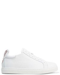Sophia Webster Bibi Butterfly Embroidered Leather Sneakers White