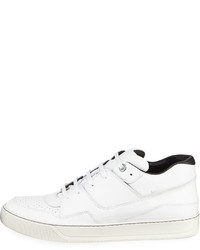 Lanvin Calf Leather Mid Top Sneakers