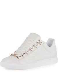 Balenciaga Crackled Leather Lace Up Sneaker