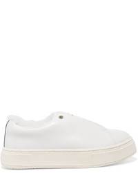 Eytys Doja Arctic Faux Fur Lined Leather Sneakers White