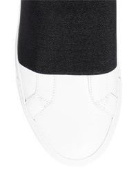 Givenchy Elastic Trimmed Leather Sneakers White