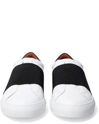 Givenchy Elastic Trimmed Leather Sneakers White