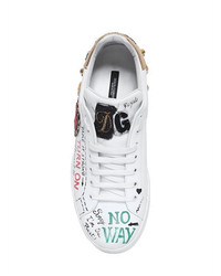 Dolce & Gabbana Embellished Leather Sneakers