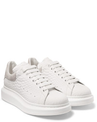 Alexander McQueen Exaggerated Sole Snake Effect Leather Sneakers