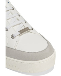 Stella McCartney Faux Suede Trimmed Faux Leather Sneakers White