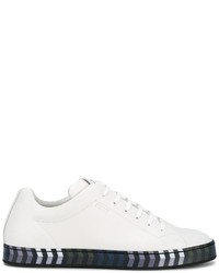 Fendi Contrast Sole Leather Trainers