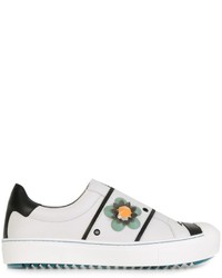 Fendi Flower Appliqu Slip On Sneakers