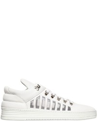 Filling Pieces Cut Out Smooth Leather Sneakers