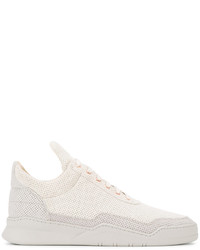 Filling Pieces Grey Perforated Leather Ghost Sneakers