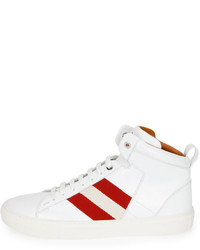 Bally Hedern Trainspotting Stripe Mid Top Sneakers White