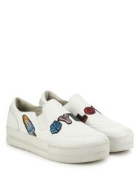 Ash Jess Yes Love Embroidered Leather Platform Skate Sneakers