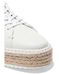 Rag & Bone Kent Leather Espadrille Platform Sneakers White