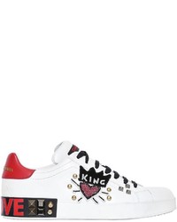 Dolce & Gabbana King Of Love Embellished Leather Sneaker
