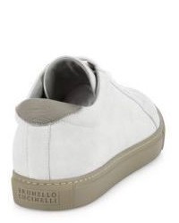 Brunello Cucinelli Lace Up Leather Sneakers