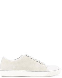 Lanvin Suede And Leather Toe Cap Trainers