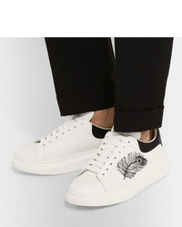 Alexander McQueen Larry Embroidered Exaggerated Sole Leather Sneakers