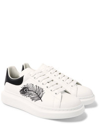 Alexander McQueen Larry Embroidered Exaggerated Sole Leather Sneakers