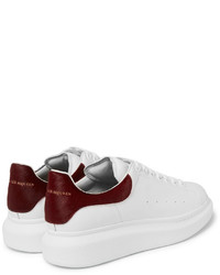 Alexander McQueen Larry Exaggerated Sole Calf Hair Trimmed Leather Sneakers