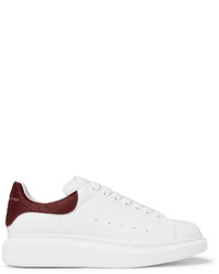Alexander McQueen Larry Exaggerated Sole Calf Hair Trimmed Leather Sneakers