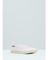 Mango Outlet Laser Cut Pattern Leather Sneakers