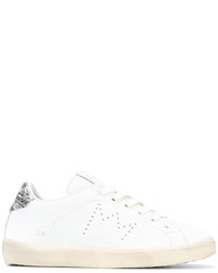 Leather Crown Contrasting Heel Counter Sneakers