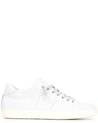 Leather Crown Lace Up Sneakers
