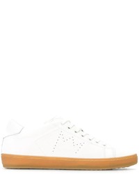 Leather Crown Lace Up Sneakers