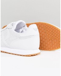 Armani Jeans Leather Perforated Sneakers In White