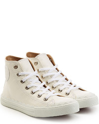 Chloé Leather Sneakers With Scalloped Trim