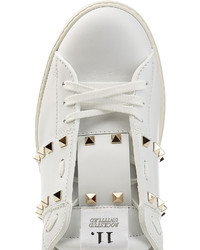 Valentino Leather Untitled Rockstud Sneakers