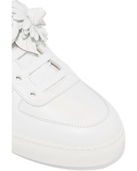 Sophia Webster Lilico Jessie Appliqud Leather Sneakers White