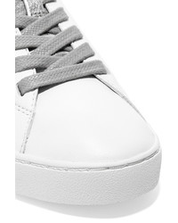 MICHAEL Michael Kors Michl Michl Kors Lola Appliqud Metallic Leather Sneakers White