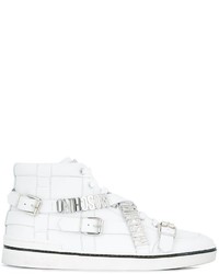 Moschino Logo Plaque Hi Top Sneakers