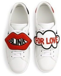Gucci New Ace Blind For Love Leather Sneakers