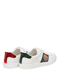 Gucci New Ace Tiger Leather Sneakers W Ayer