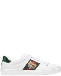 Gucci New Ace Tiger Leather Sneakers W Ayer
