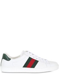 Gucci New Ace Web Leather Camain Sneakers