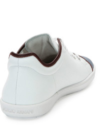 Giorgio Armani New Leather Tennis Sneaker Whiteblue