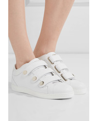 Jimmy Choo Ny Studded Leather Sneakers White