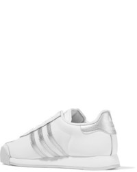 adidas Originals Samoa Metallic Trimmed Leather Sneakers White