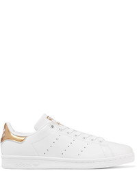 adidas Originals Stan Smith Metallic Trimmed Leather Sneakers White