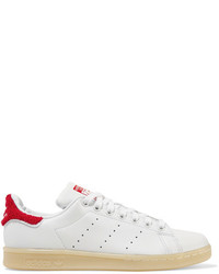 adidas Originals Stan Smith Winter Terry Trimmed Leather Sneakers White