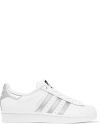 adidas Originals Superstar Metallic Trimmed Leather Sneakers White