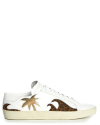 Saint Laurent Palm Tree Low Top Leather Trainers