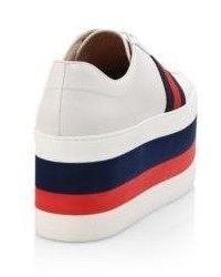 Gucci Peggy Leather Rainbow Platform Sneakers
