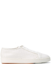 Santoni Perforated Lace Up Sneakers