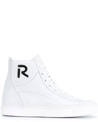 Raf Simons Cut Out Logo Hi Top Sneakers