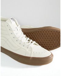 Vans Sk8 Hi Zip Leather Sneakers In White V004kyjsh