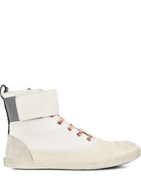 Lanvin Strapped Hi Top Canvas Sneakers